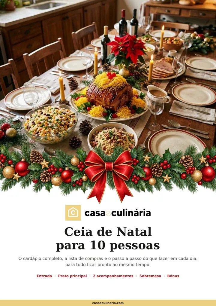 Capa do guia Ceia de Natal para 10 pessoas, do Casa & Culinária